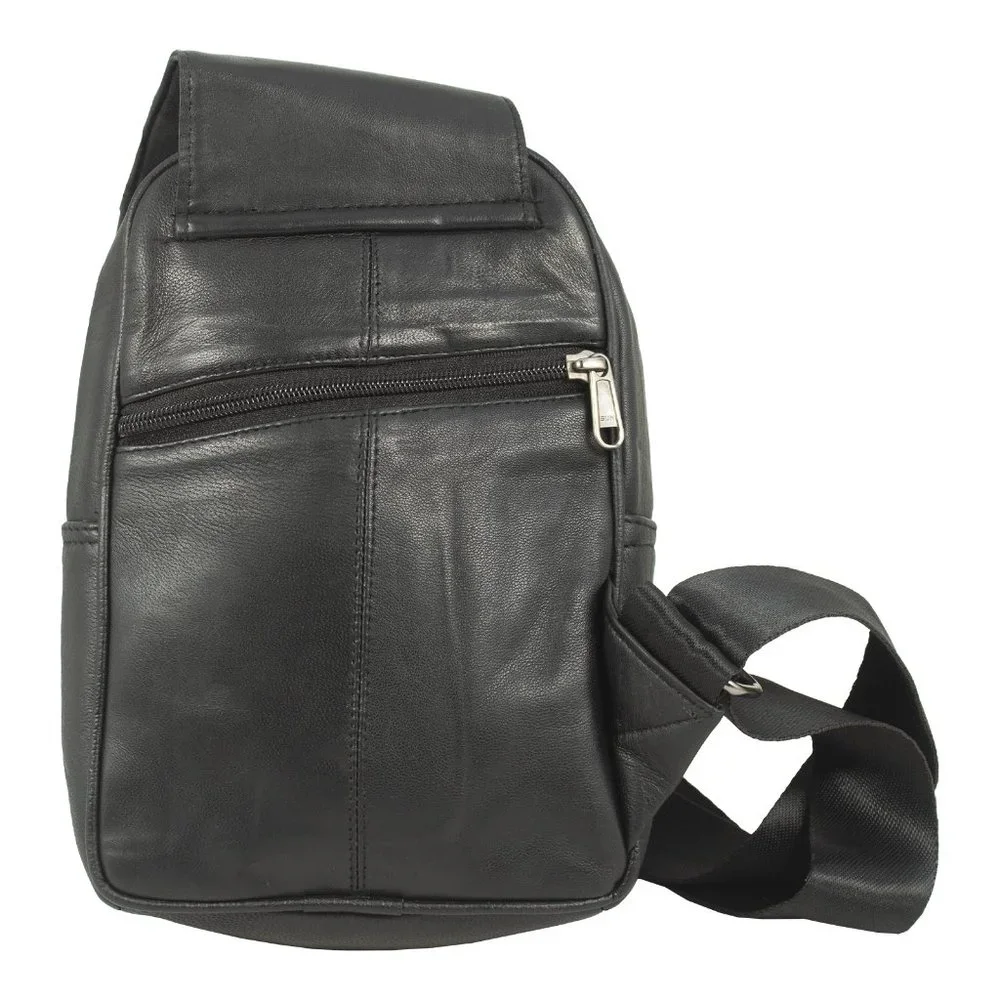 Men's Sling Backpack Genuine Leather Chest bag Crossbody Bag Shoulder Bag